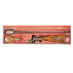 Unique and Rare Cased Bunge Revolving Rifle