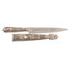 Image 1 : Exhibition Quality Boker Arbolito Hunting Knife with Engraved and Gold Inlaid Silver Sheath and Grip