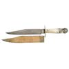 Image 1 : J. Davis London Production Bowie Knife with Pearl Grips and Sheath