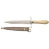 Image 1 : 19th Century American Dagger with Carved Ivory Handle and Ornate Coin Silver Scabbard