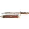 Image 1 : Brownhill Sheffield Gold Rush Themed Etched Bowie Knife with Stag Handle and Sheath