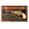 Image 1 : Exhibition Quality Moore's Patent Teat-Fire Revolver with Factory Full Gold Finish, Etched, Ivory Gr