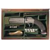 Image 1 : Cased English Owen Powell Sheffield Marked Double Action Pepperbox Pistol