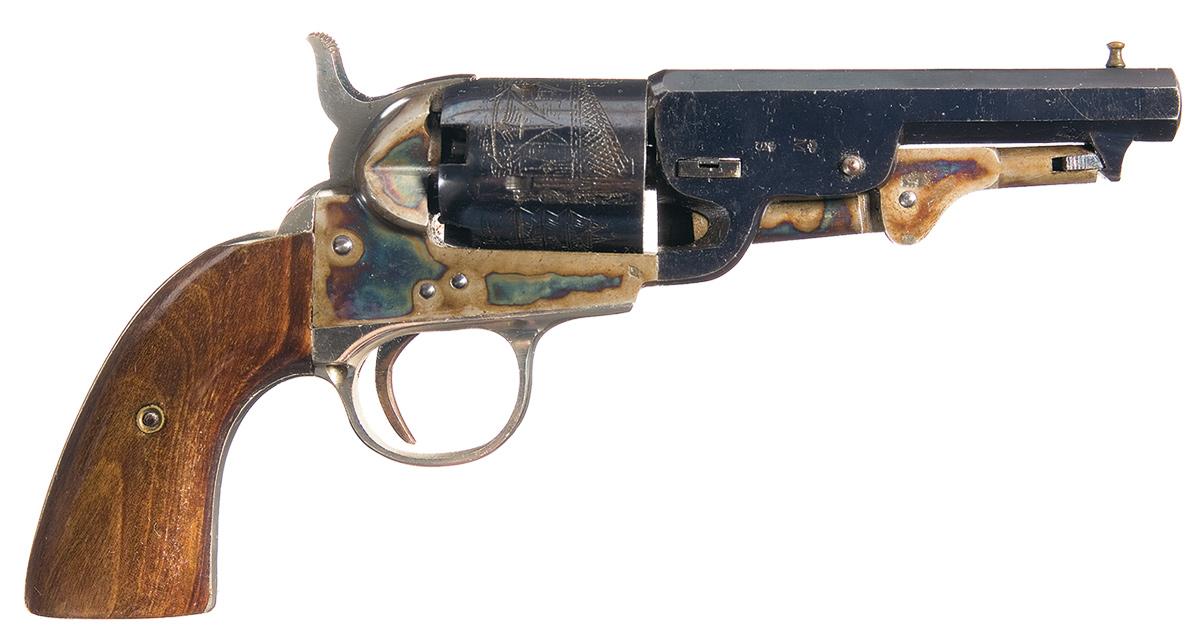 Two Revolvers -A) European Copy of a Colt Model 1849 Revolver B ...