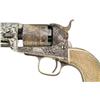 Image 2 : Rare Factory Engraved Silver and Gold Plated Colt Model 1851 Navy Revolver with Checkered Ivory Grip