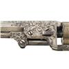 Image 4 : Rare Factory Engraved Silver and Gold Plated Colt Model 1851 Navy Revolver with Checkered Ivory Grip