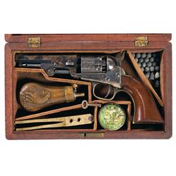 Cased Colt Model 1849 Pocket Revolver with Accessories