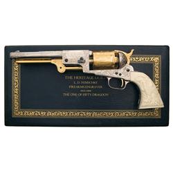 Colt Replica Black Powder Arms Cased Engraved Gold and Silver L. D. Nimschke Heritage Guild 3rd Mode