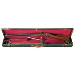 Rare Cased Sharps Model 1874 Buffalo Rifle with Heavy Barrel with Double Set Triggers