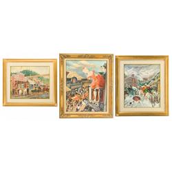 Three Eugene Clay Oil Paintings