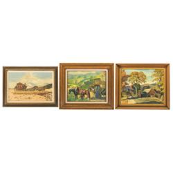 Three Oil on Canvas Landscape Paintings