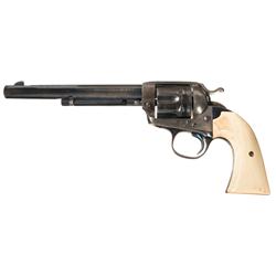 Colt Bisley Model Single Action Army Revolver with Ivory Grips