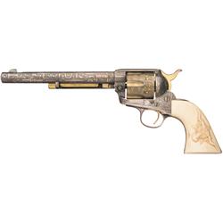 Cole Agee Signed Cattle Brand Engraved Gold and Silver Plated Colt Single Action Army Revolver