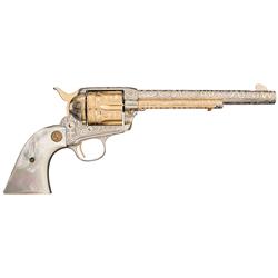 Cole Agee Style Custom Engraved Colt Single Action Revolver with Pearl Grips