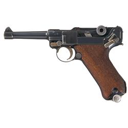 DWM Model 1920 Police Rework Luger Pistol with Matching Magazine, Holster and Desireable "S.D." Mark