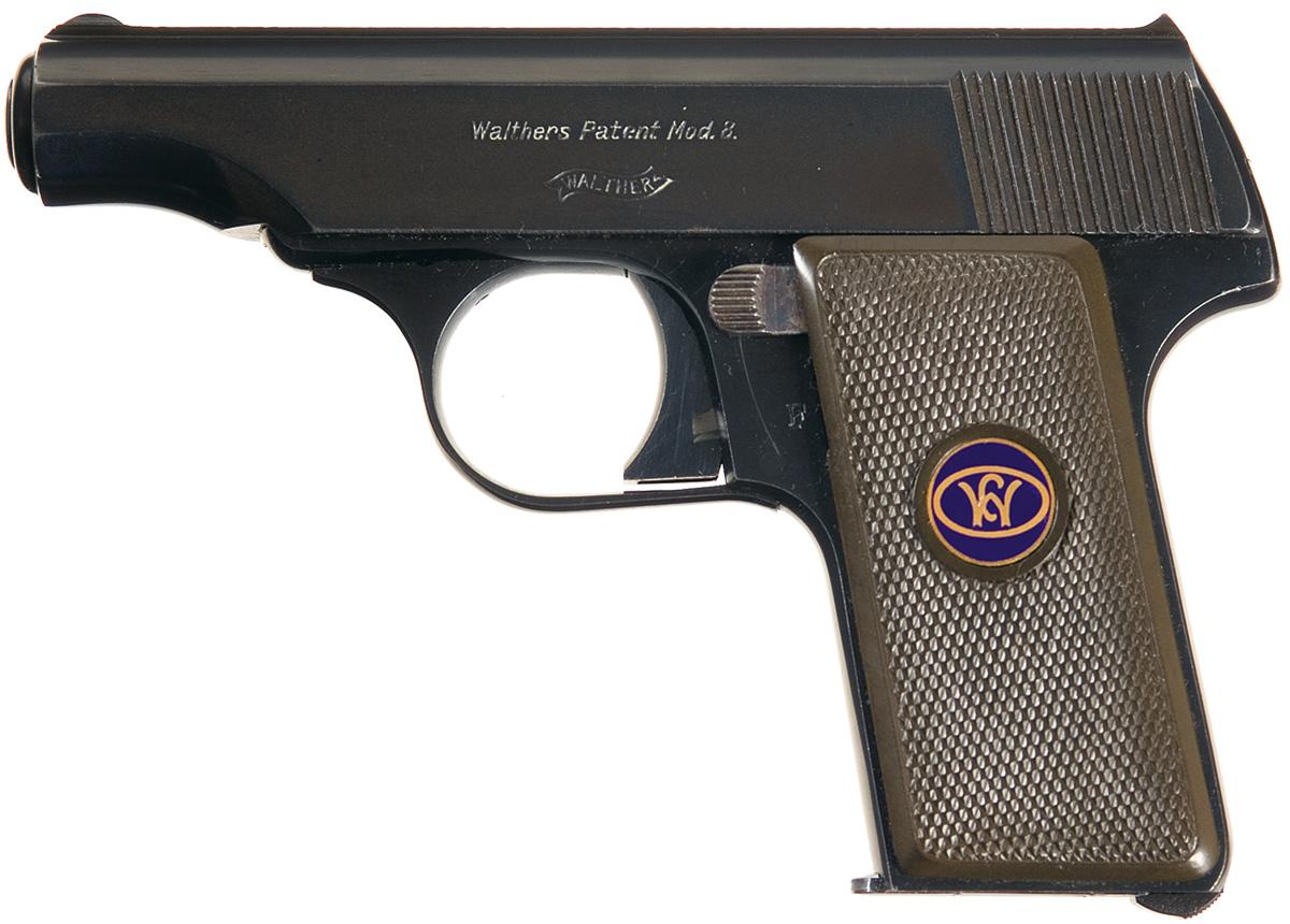 Exceptional Walther Model 8 SemiAutomatic Pistol with Rare D.R.G.M