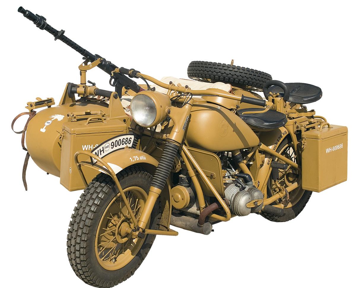 Extremely Rare WWII Nazi Military BMW R75 Motorcycle and Sidecar