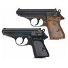 Image 1 : Two Walther PPK Pistols -A) Nazi Police Marked Walther PPK Semi-Automatic Pistol   B) Walther PPK