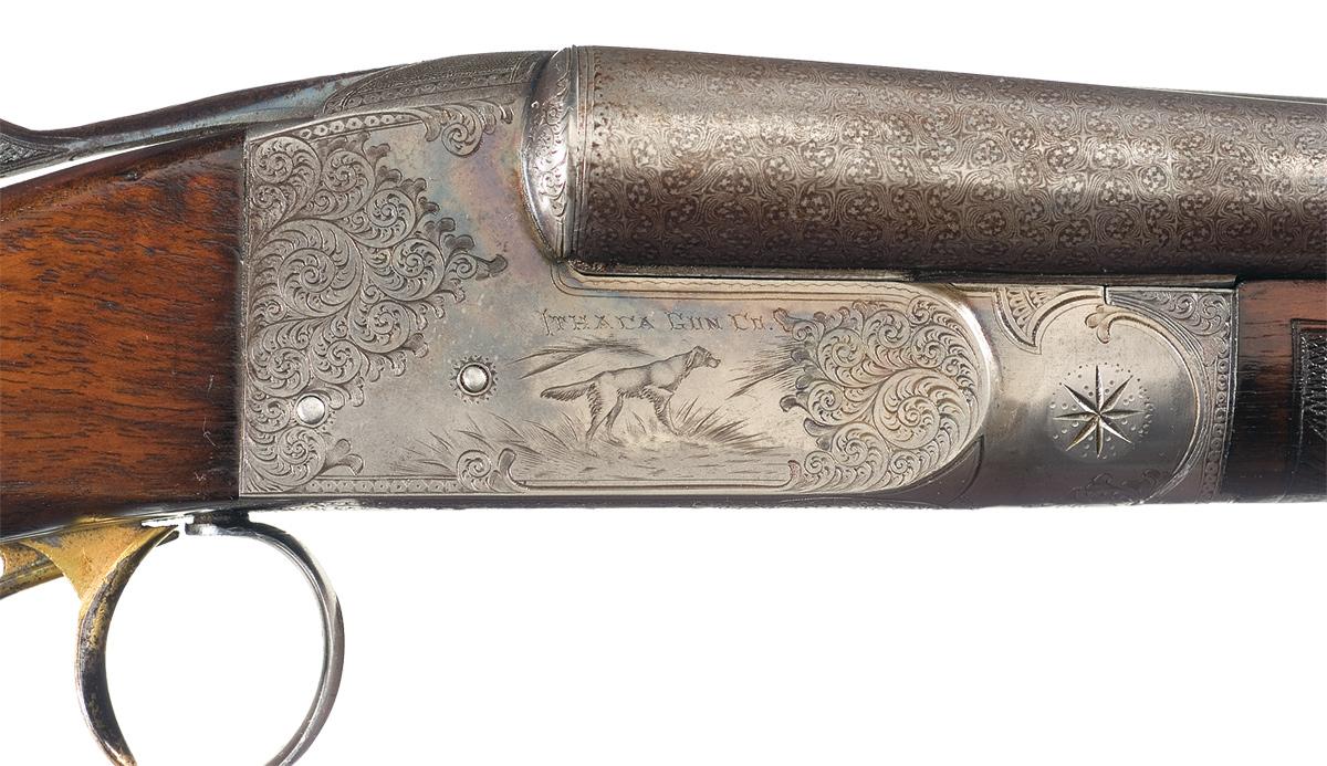 Ithaca Minier Grade 4 Double Barrel Hammerless Ejector Box Lock Shotgun