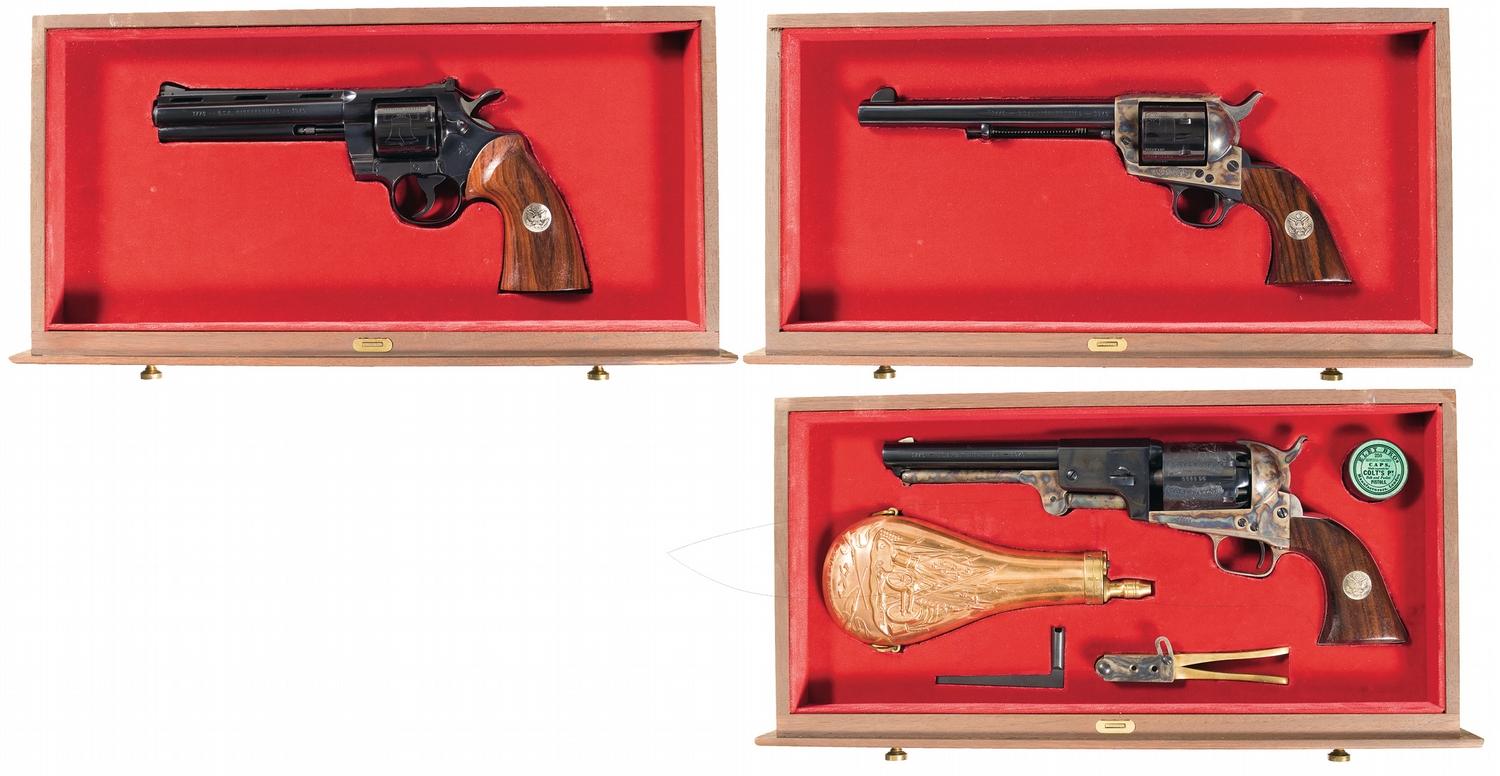 Cased Colt Bicentennial Three Revolver Set with Book -A) Colt U.S ...