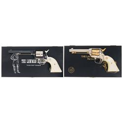 Two Cased Colt Lawman Series Frontier Scout Single Action Army Revolvers -A) Cased Colt Frontier Sco