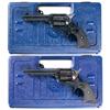 Image 1 : Two Cased Colt Cowboy Revolvers -A) Colt Cowboy Single Action Army Revolver with Case   B) Colt C
