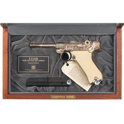 Cased One of One Hundred American Historical Foundation Silver Field Marshal Luger