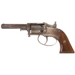 Rare and Unique Brettell & Frisbie "EUREKA" Percussion Pocket Revolver, Serial Number 53