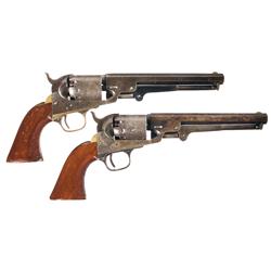 Two Manhattan Firearms Navy Type Percussion Revolvers -A) Manhattan Firearms Navy Type Percussion Re