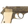 Image 3 : Rare Gold-Plated Factory Engraved Walther Model  PP Wartime Commercial Pistol with Ivory Grips