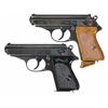 Image 1 : Two Walther PPK Pistols -A) Walther PPK RZM Marked Semi-Automatic Pistol   B) Late War Nazi Polic