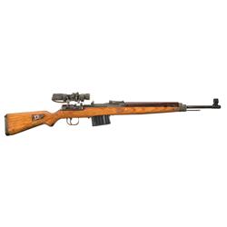 World War II Walther "ac/44" Code Late War K43 Milled Panel Variant Semi-Automatic Sniper Rifle with