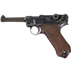 DWM 1918 Dated Luger Semi-Automatic Pistol with 1918 Holster and Extra Magazine