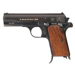 Two European Semi-Automatic Pistols -A) Nazi Proofed Hungarian Steyr P Model 37 Semi-Automatic Pisto
