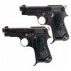 Image 1 : Collector's Lot of Two Beretta Model 1934 Semi-Automatic Pistols -A) Rare Beretta Model 1934 Blank S