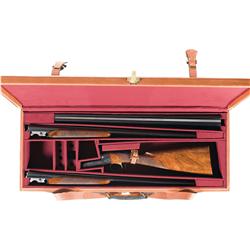 Rare Cased Custom Shop Engraved Winchester Model 21 Three Barrel Three Gauge (20/28/410) Set Double 