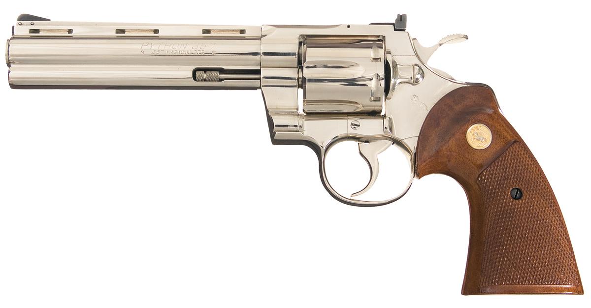 Polished Stainless Steel Colt Python Model Double Action Revolver