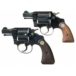 Two Colt Double Action Revolvers -A) Colt Agent Double Action Revolver   B) Colt Bankers Special 