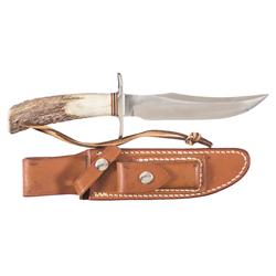 Randall Made Model 12 Bowie Knife with Special Features and Sheath