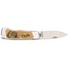 Image 1 : Desirable Ron Lake Number 37 Folding Knife with Adam Funmaker Signed Scrimshaw with Ivory Inlay