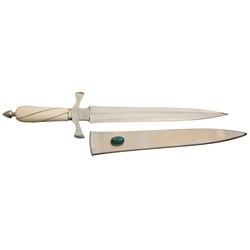 Renowned Knifemaker Fred Carter Ivory Handle Dagger with Sheath