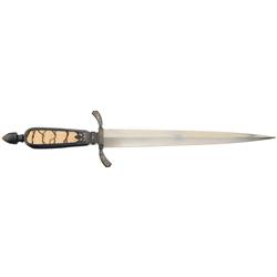 Engraved and Inlaid Ronald A. Frazier Dagger with Stone Handle Panels