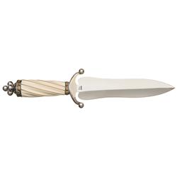 Jim Ence Dagger with Ivory Handle and Gold Nugget Inlays