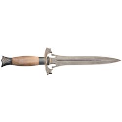 Willie Rigney Damascus Dagger with Ivory Handle, Engraved and Gold Inlaid by Julie Warenski