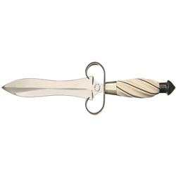 Jim Ence Dagger with Ivory Handle and Damascus Fittings