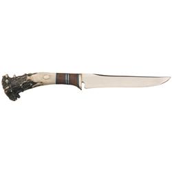 F. Gamble, Cupertino, CA Custom Knife with Stag Handle