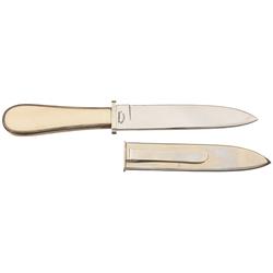 Legendary Knifemaker Buster Warenski Knife with Ivory Handle and Sheath