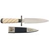 Image 1 : Legendary Knifemaker Buster Warenski Engraved and Gold Inlaid Dagger with Ivory Handle and Sheath