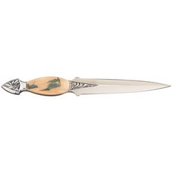 Engraved Willie Rigney Dagger with Ivory Handle
