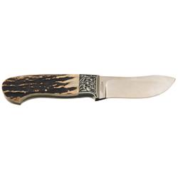 Jim Hardenbrook Knife with Steve Lindsay Engraving and Stag Scales